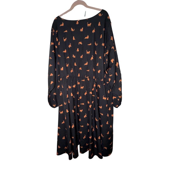 BloomChic Black and Orange Long Sleeve Dress - Picture 3 of 6